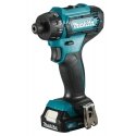Makita DF033DWAE Cordless drill, 12V MAX, 2x2.0 Ah Li-ion 30/14 Nm, 0.88kg, 1/4", LED 2-speed Makita DF033DWAE Cordless drill, 12V MAX, 2x2.0 Ah Li-ion 30/14 Nm, 0.88kg, 1/4", LED 2-speed