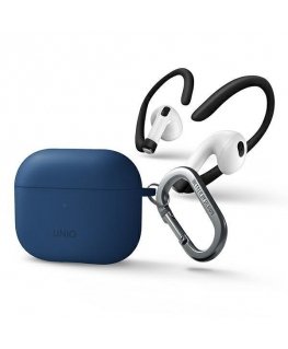 UNIQ DĖKLAS nexo AirPods 3 GEN + ausų kabliukai silikoninis mėlyna/mėlyna