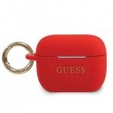 Guess protective case GUACAPSILGLRE silicone Glitter for AirPods Pro red