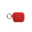 Guess protective case GUACAPSILGLRE silicone Glitter for AirPods Pro red