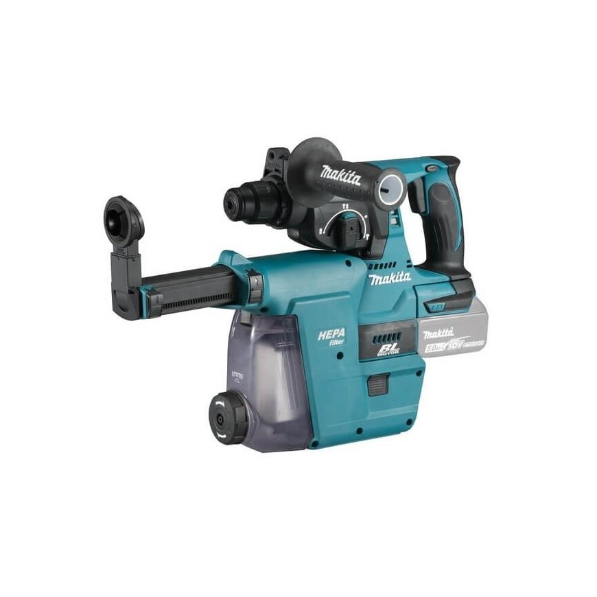 Makita DHR242ZJW*Available in April Akumuliatorinis perforatorius, 18 V, SDS-PLUS, 2,0J LED, VACUUM, – 8