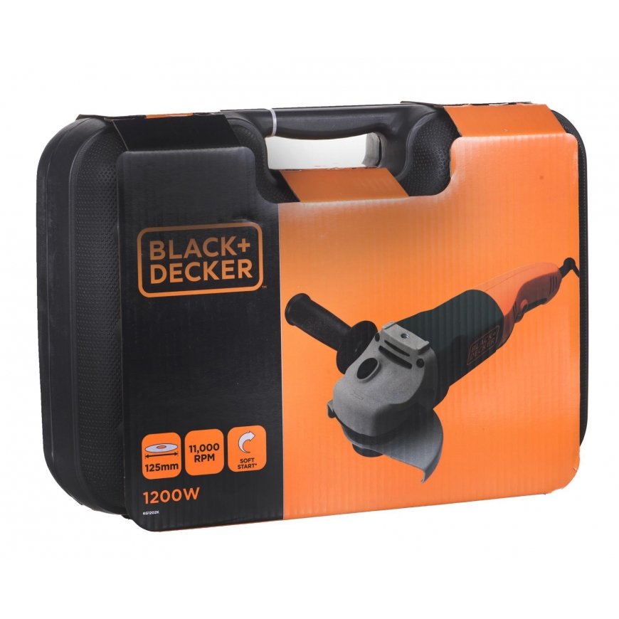 Black & Decker Juodas + DECKER KAMPINIS ŠLIUOTUVAS 125mm 1200W KG1202K – 10