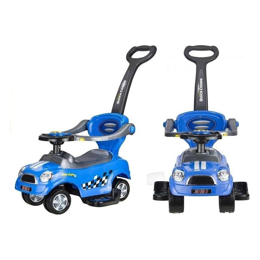 Lean Cars Automobilis varomas kojomis su rankena tėvams „Toddler Pusher Coupe“ - mėlyna – 7