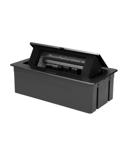 Orno NOEN Furniture cassette recessed into table top with integrated PVC frame for modular sockets 3 x 45x45 mm or 6 x 22.5x45 m