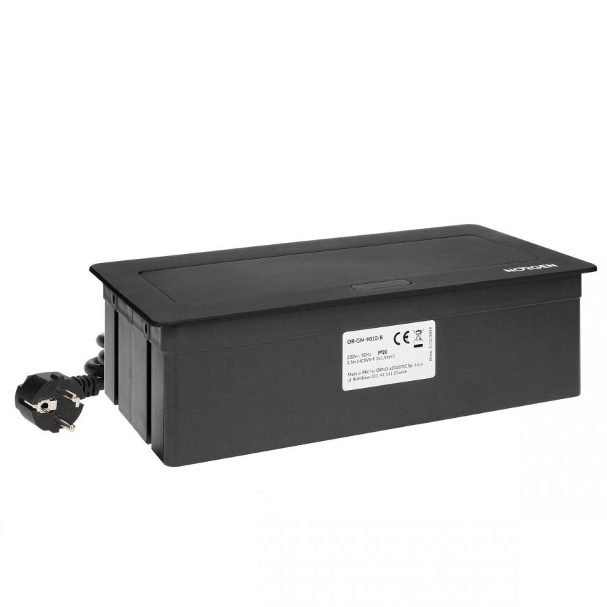 Orno NOEN Baldų kasetė, įleista į stalviršį su integruotu PVC rėmu moduliniams lizdams 3 x 45x45 mm – 3