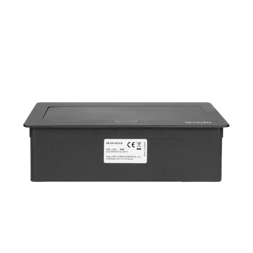 Orno NOEN Baldų kasetė, įleista į stalviršį su integruotu PVC rėmu moduliniams lizdams 3 x 45x45 mm – 5