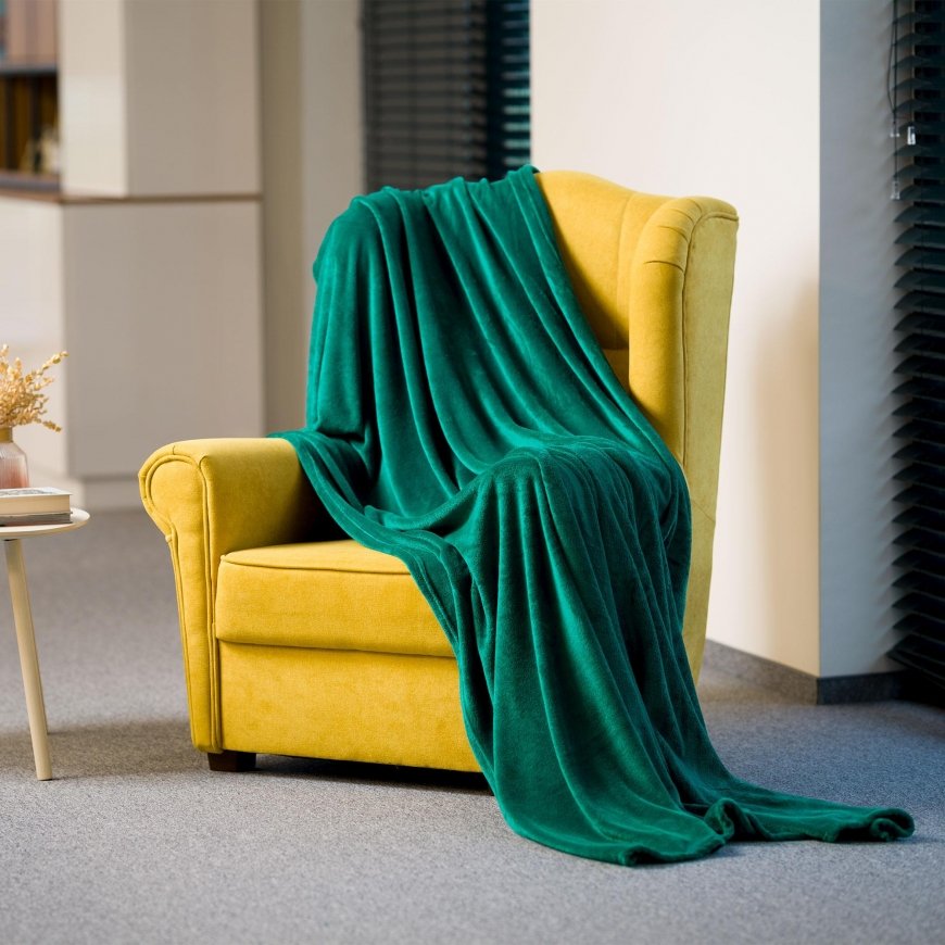 Fleece antklodė 200x220 cm TEESA - žalia – 4