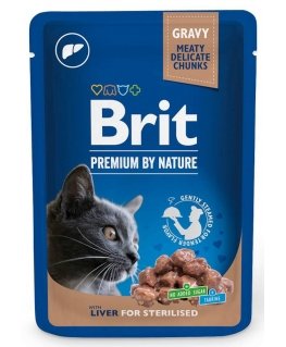 BRIT Premium Cat Liver Sterilised - wet cat food - 100g