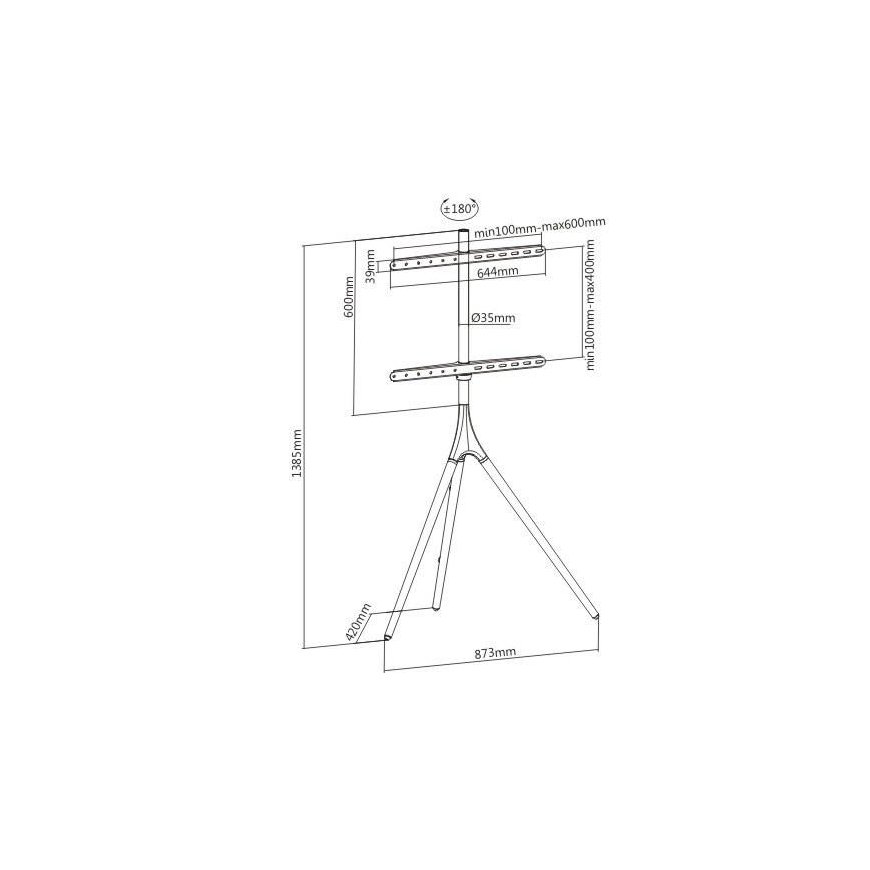 TECHLY 105209 Techly Fixed universalus trikojo laikiklis televizoriui LCD/LED/Plasma 45-65 35kg VESA – 12
