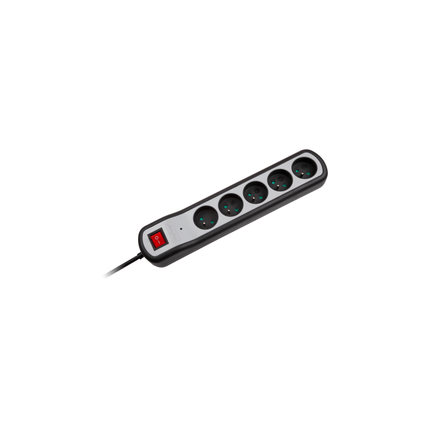 Rebel elektros tinklo ilgintuvas 5 lizdai su jungikliu 5m - 3x1.5mm – 3