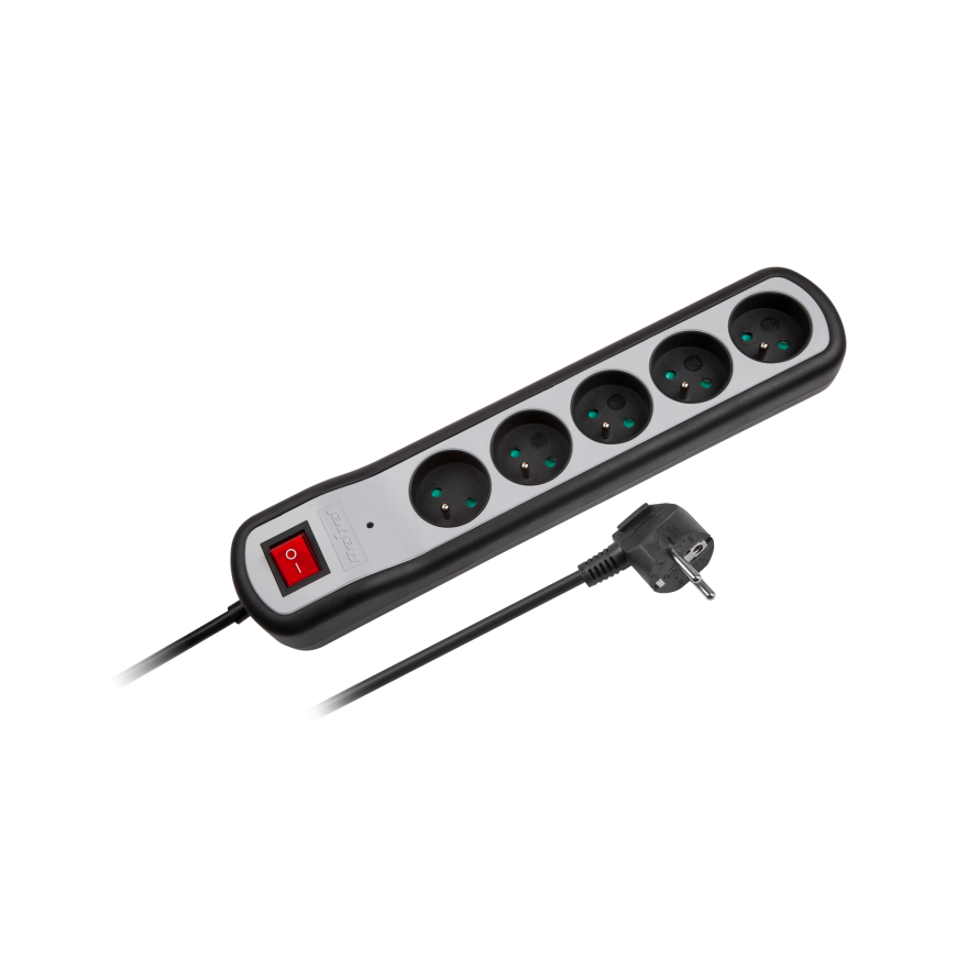 Rebel elektros tinklo ilgintuvas 5 lizdai su jungikliu 5m - 3x1.5mm – 6