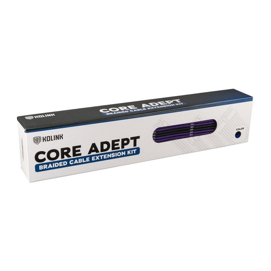 Kolink Core Adept Braided Cable Extension Kit - Jet Juodas/Titan Violetinė – 4