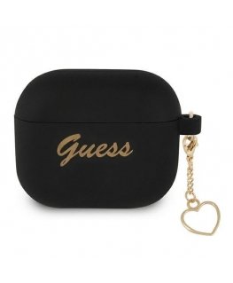 Guess GUA3LSCHSK AirPods 3 Cover Black/Black Silicone Charm Heart Collection