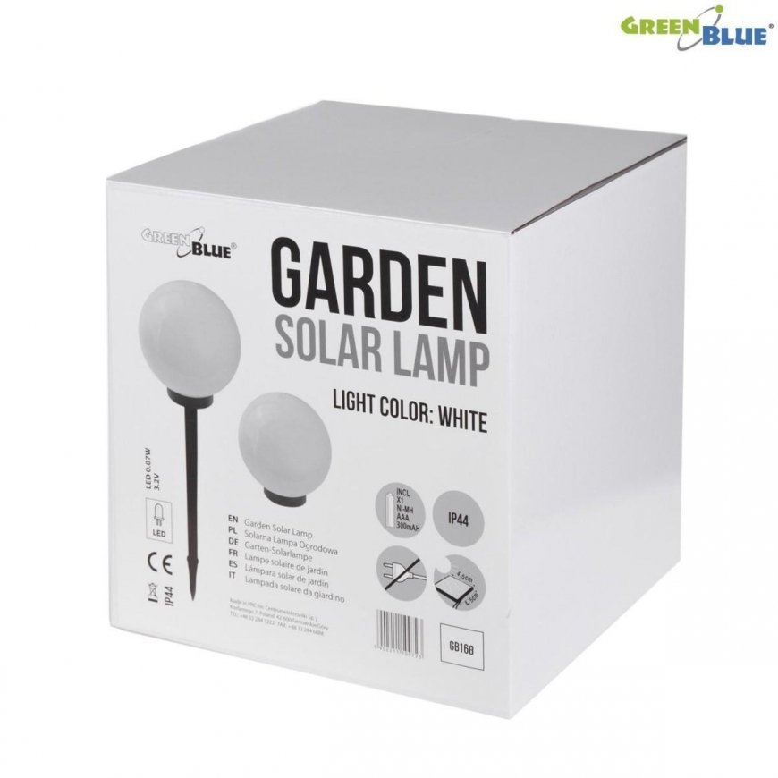GreenBlue GreenBlue GB168 Solar garden ball lamp 30x30x63 cm, white LED – 4