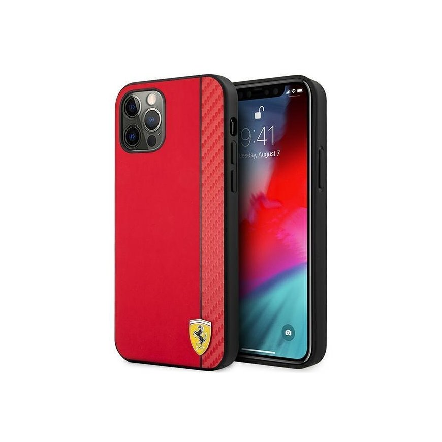Ferrari FESAXHCP12LRE iPhone 12 Pro Max 6.7quot red/red hardcase On Track Carbon Stripe