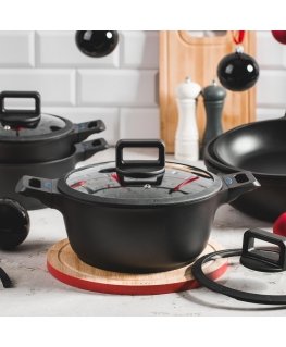 Dajar Ambition Pot with temperature indicator and lid Ultimo 18 cm AMBITION