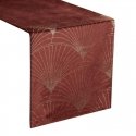 Eurofirany BLINK / 14 Velvet table runner with a large art deco fan pattern, 35X180 cm, color: brick