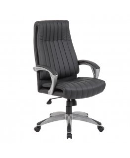 Biuro këdë ELEGANT, 62,5x76,5x112-119,5 cm, sëdynë ir atloðas: dirbtinë oda, spalva: juoda