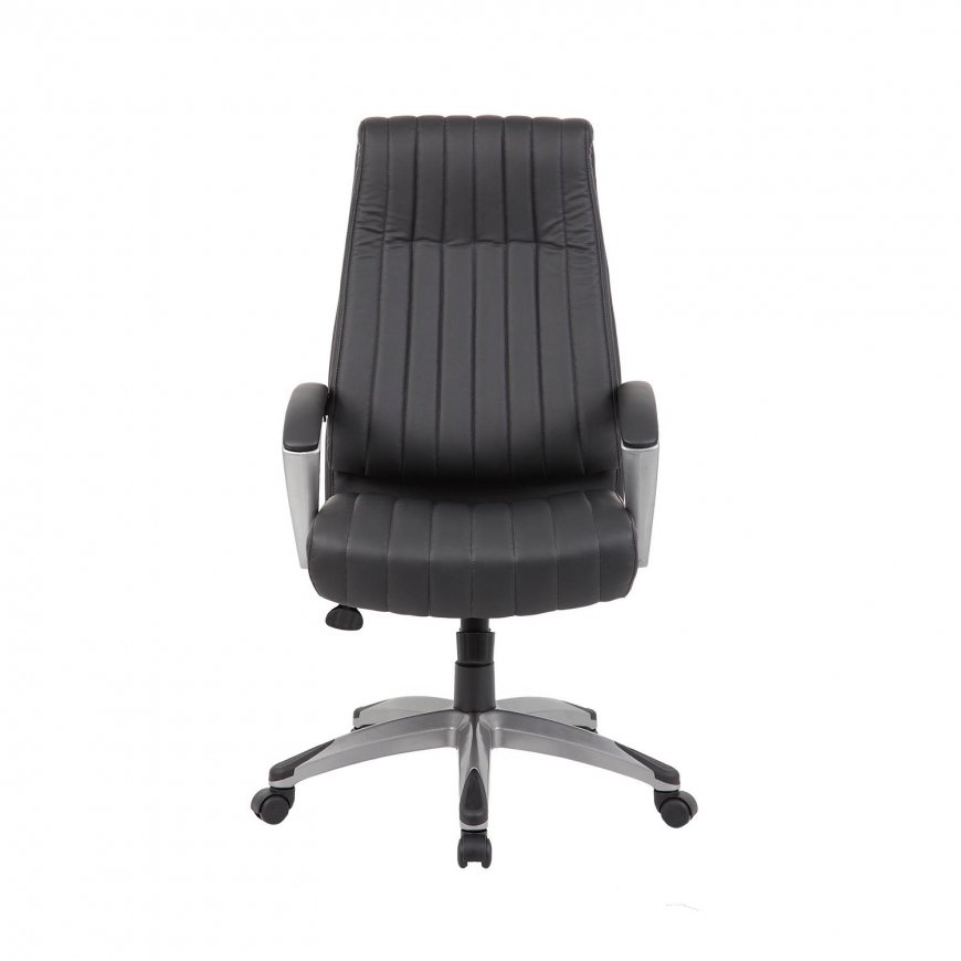 Biuro këdë ELEGANT, 62,5x76,5x112-119,5 cm, sëdynë ir atloðas: dirbtinë oda, spalva: juoda – 2