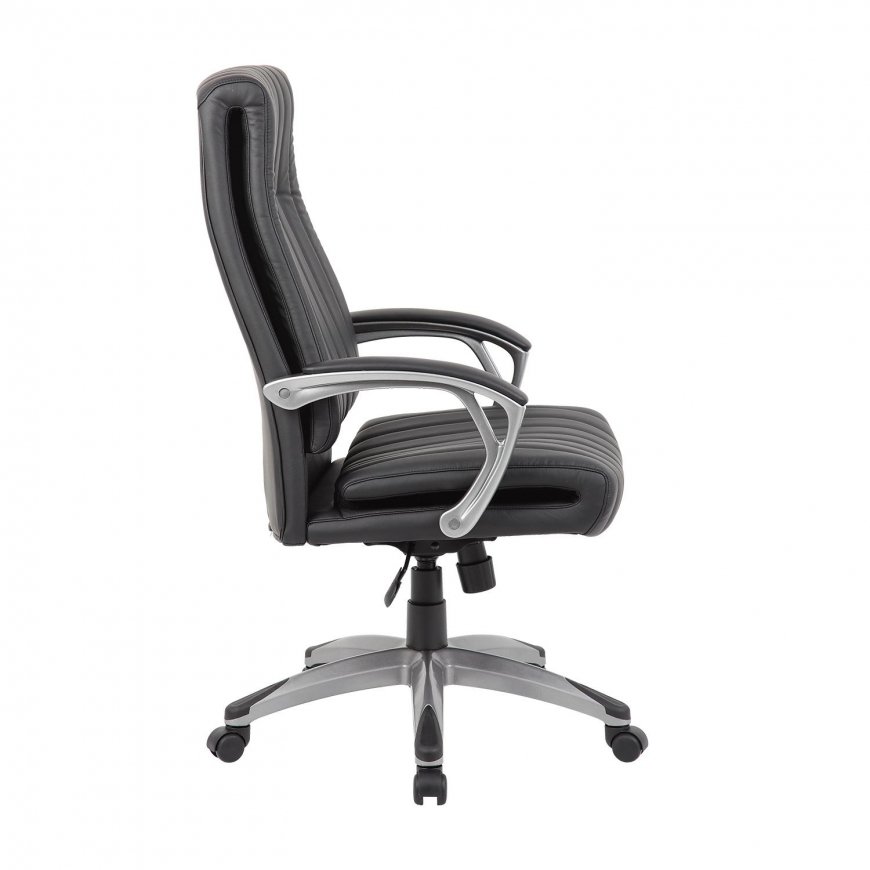 Biuro këdë ELEGANT, 62,5x76,5x112-119,5 cm, sëdynë ir atloðas: dirbtinë oda, spalva: juoda – 3