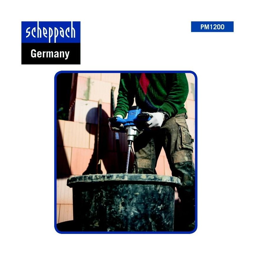 Electric mixer PM1200 two mixing rods, Scheppach – 6