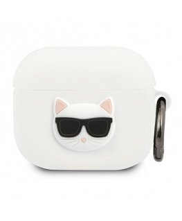 Karl Lagerfeld KLACA3SILCHWH AirPods 3 Cover White/White Silicone Choupette