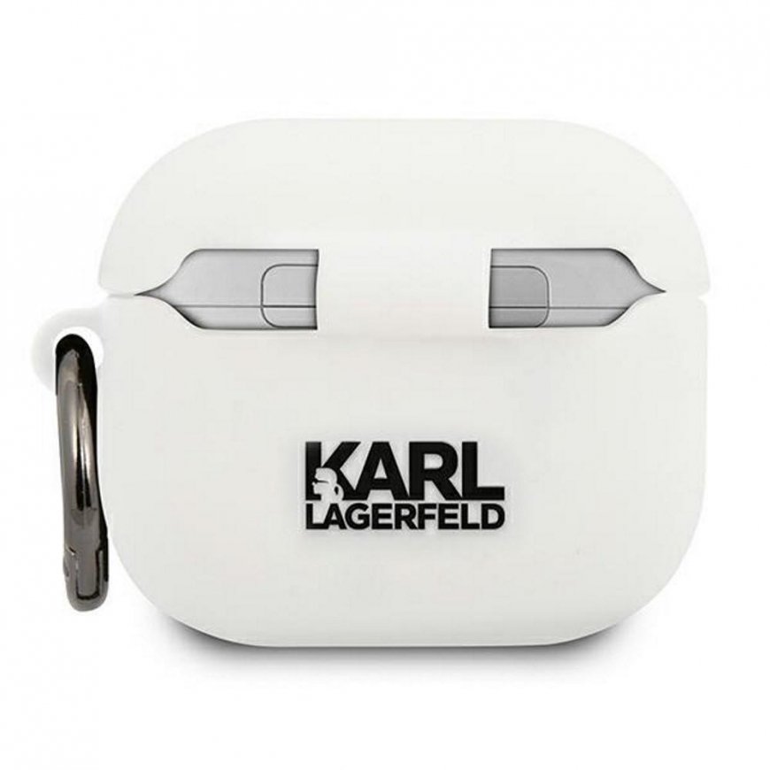 Karl Lagerfeld KLACA3SILCHWH AirPods 3 dangtis balta/balta silikoninis Choupette – 2