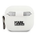 Karl Lagerfeld KLACA3SILCHWH AirPods 3 dangtis balta/balta silikoninis Choupette