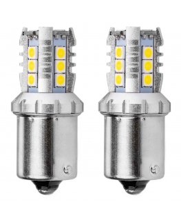 Amio Canbus 3030 16smd 1156 ba15s p21w r10w r5w baltos 12v / 24v LED lemputės