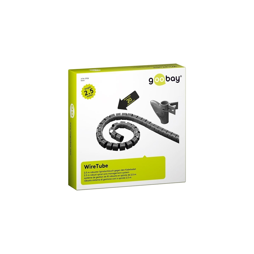 Goobay 51924 WireTube, black, Hanging box - 2.5 m – 2