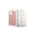 Guess Glitter Flakes Metal Logo Case iPhone 14 Pro Max pink Guess Glitter Flakes Metal Logo Case iPhone 14 Pro Max pink