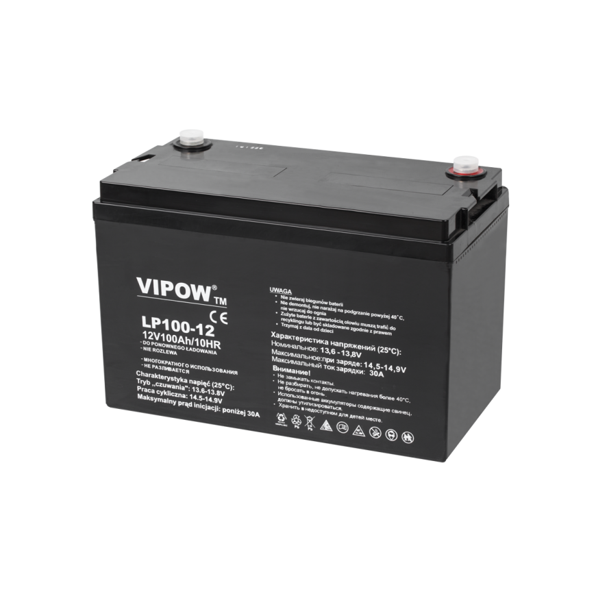 Lead battery VIPOW 12V 100Ah – 2