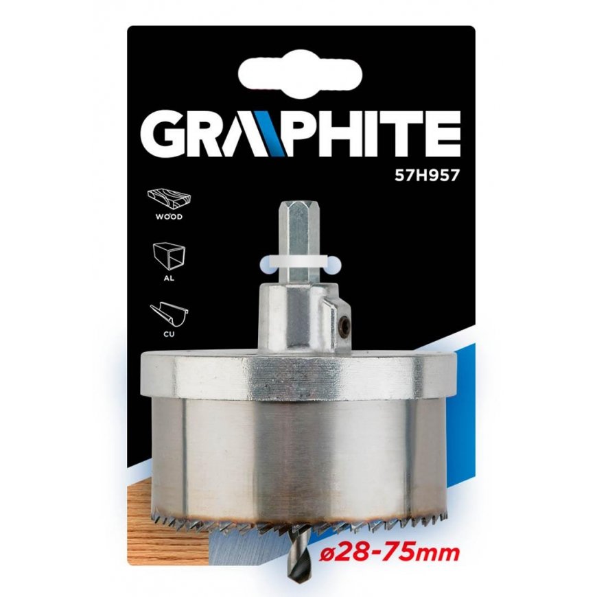 GRAPHITE Hole saws 28-75 x 30 mm, set of 5 pcs – 4