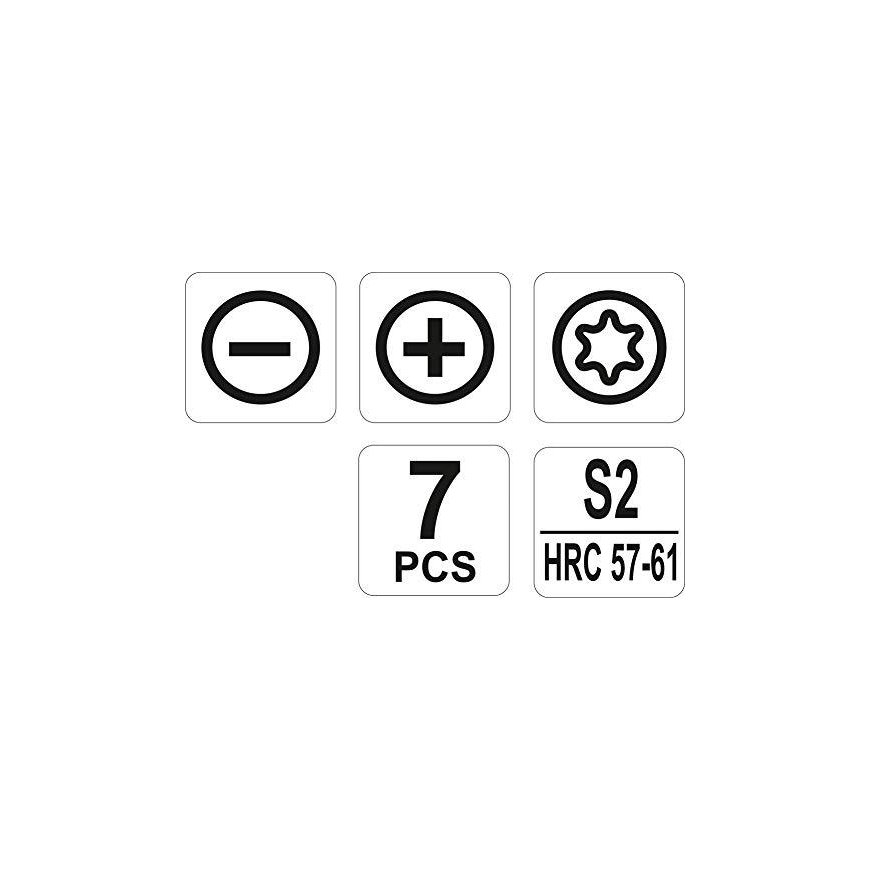 Yato Precision atsuktuvai 7 vnt. plokščias, Phillips PH00, PH0, torx (YT-25863)