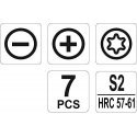 Yato Precision atsuktuvai 7 vnt. plokščias, Phillips PH00, PH0, torx (YT-25863) Yato Precision atsuktuvai 7 vnt. plokščias, Phillips PH00, PH0, torx (YT-25863)