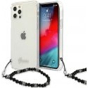 Guess GUHCP12MKPSBK iPhone 12/12 Pro 6.1quot Transparent hardcase Juodas Pearl