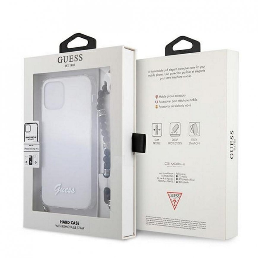 Guess GUHCP12MKPSBK iPhone 12/12 Pro 6.1quot Transparent hardcase Juodas Pearl – 5