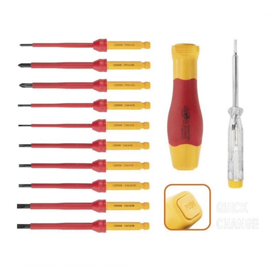 Neo Screwdriver bits with handle 1000V 12 pcs (01-308) – 4