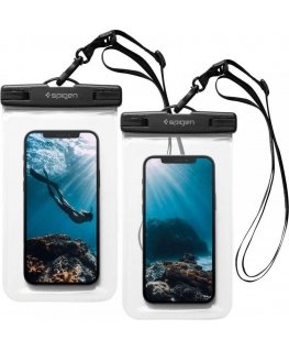 Spigen A601 Universal Waterproof Case Clear [2 PACK]