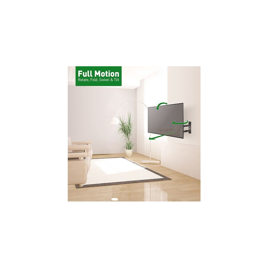 BARKAN BM343 13"-65" for flat/curved TV, 4 hinges, wall mounted, black – 7