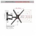 BARKAN BM343 13"-65" for flat/curved TV, 4 hinges, wall mounted, black BARKAN BM343 13"-65" for flat/curved TV, 4 hinges, wall mounted, black