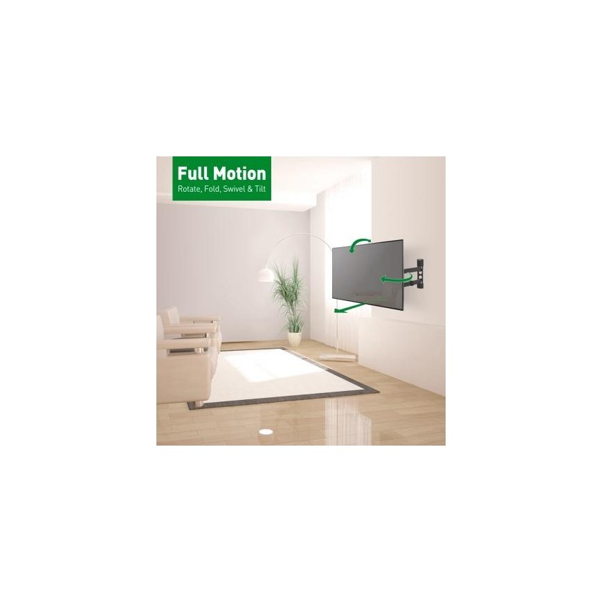 BARKAN BM343 13"-65" lygiam/lenktam TV, 4 lankstu, sieninis, juodas – 11