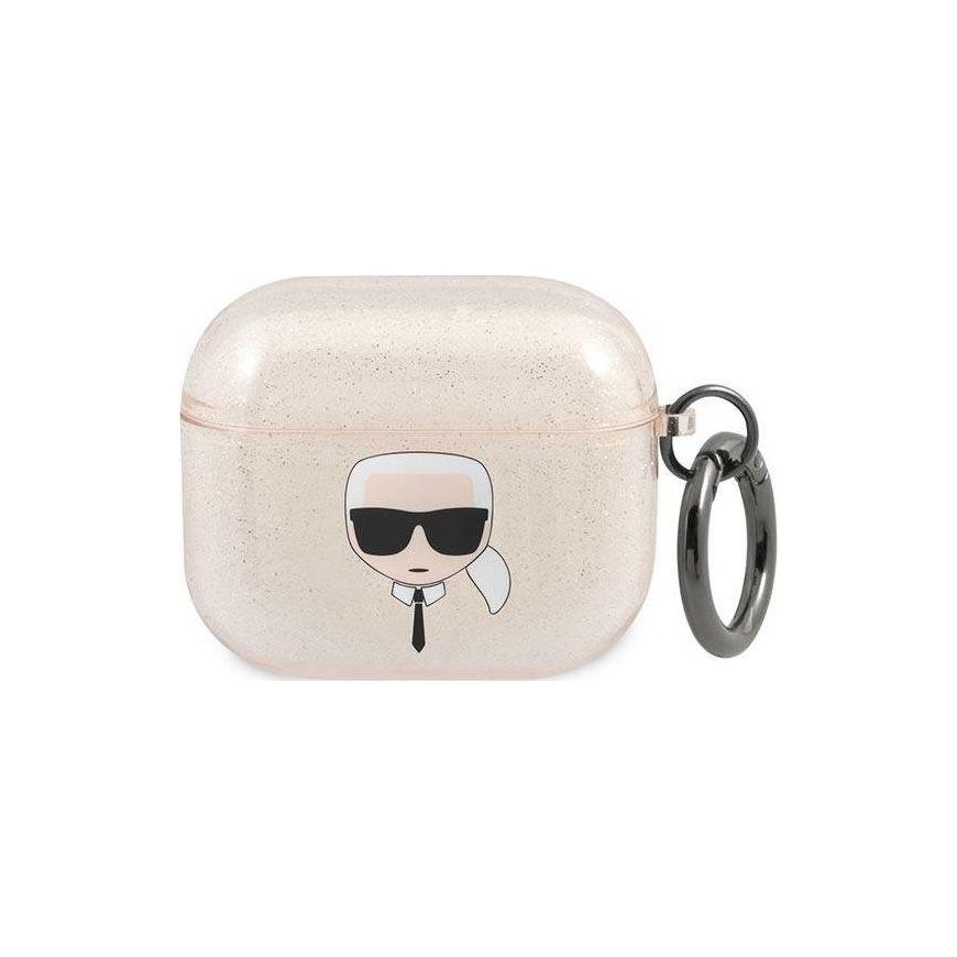 Karl Lagerfeld Protective case KLA3UKHGD Shiny Karl head AirPods 3 gold color