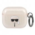Karl Lagerfeld Protective case KLA3UKHGD Shiny Karl head AirPods 3 gold color
