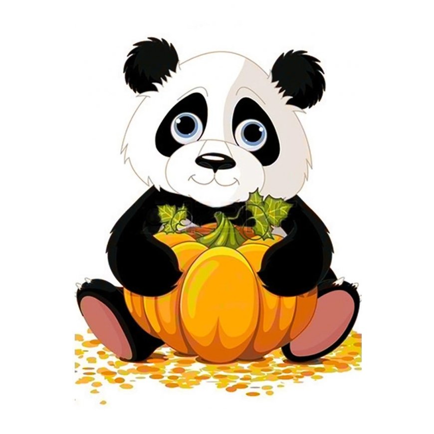 Beldizart Panda with pumpkin 20 x