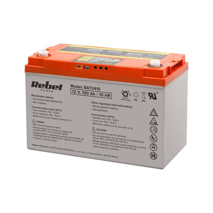 Lead battery Rebel 12V 100Ah