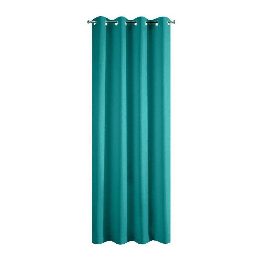 Night curtain Eurofirany RITA made of smooth fabric, 140X250 cm loops / wheels, color: turquoise – 3