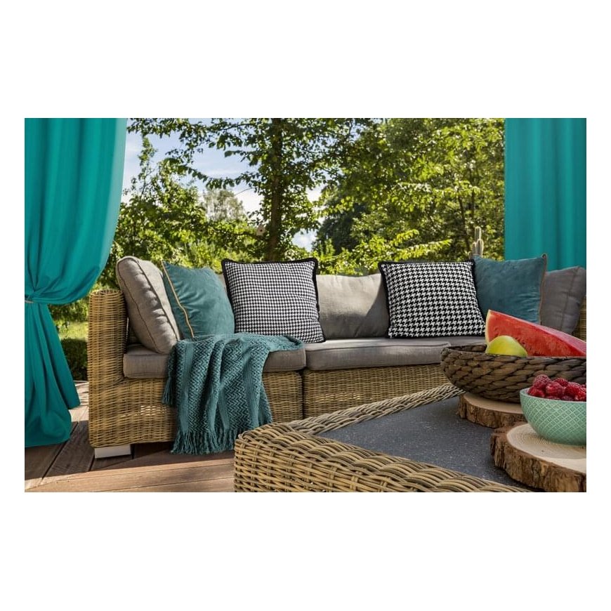 Night curtain Eurofirany RITA made of smooth fabric, 140X250 cm loops / wheels, color: turquoise – 9