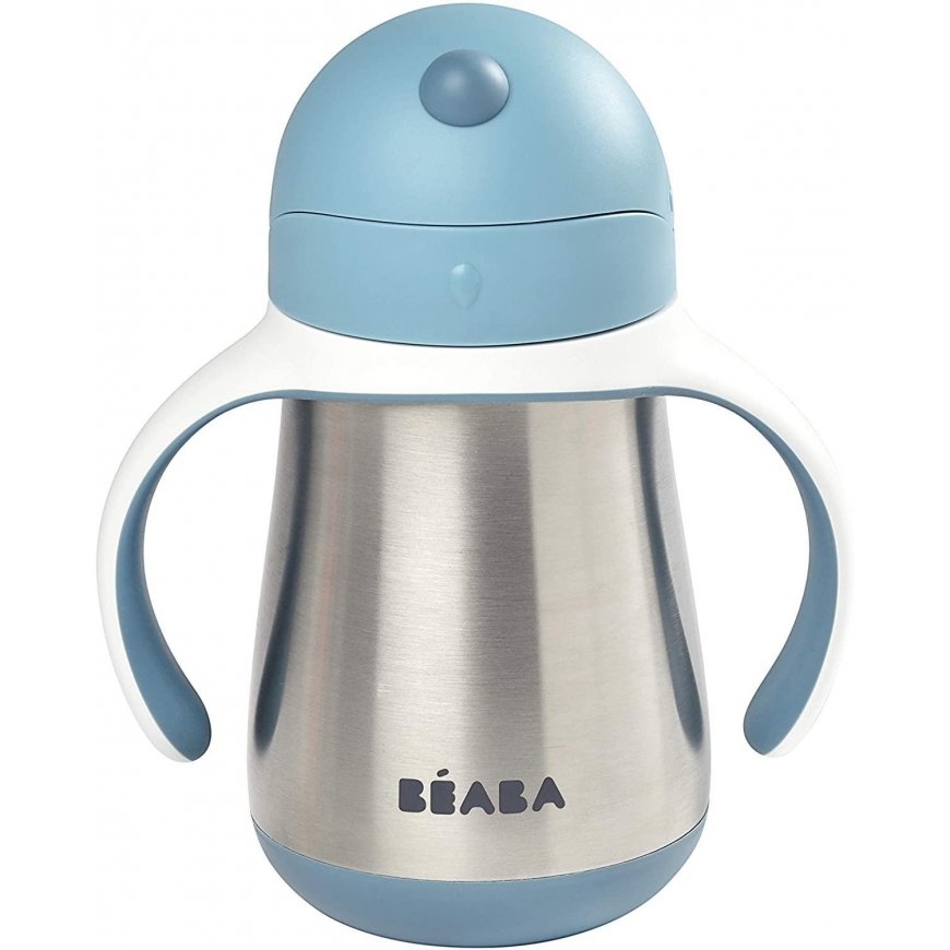 BEABA METAL DRINK WITH STRAW, 250 ML, WINDY Blue – 3