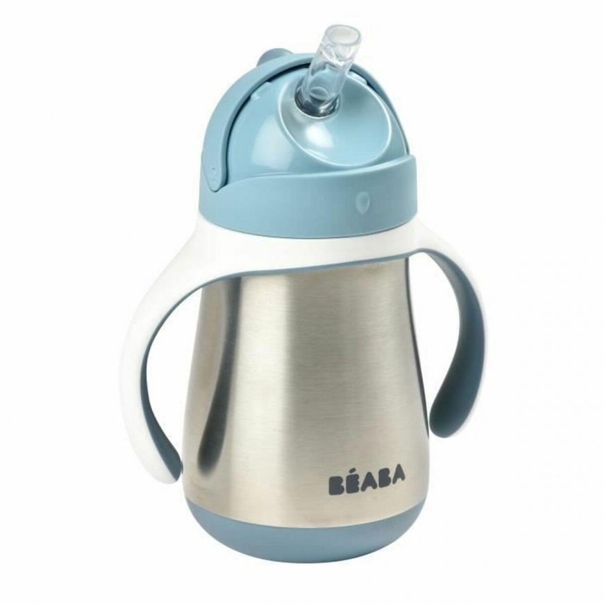 BEABA METAL DRINK WITH STRAW, 250 ML, WINDY Blue – 6